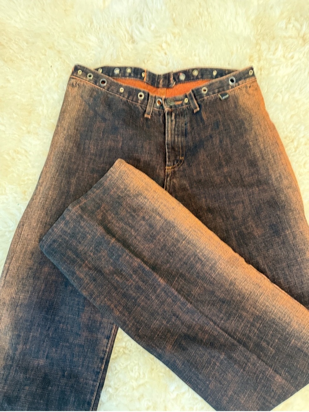 RARE 🔥 Just Cavalli 2003 Low Rise Bat Acid Wash Jeans - Picture 12 of 15